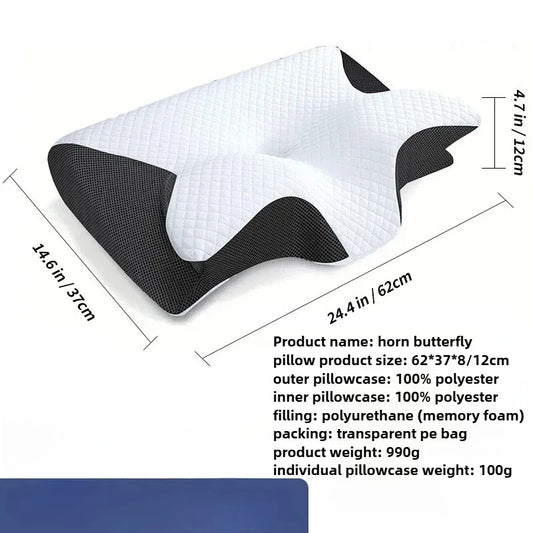 Orthopädisches Schmetterlingskissen Memory Foam Nackenkissen ergonomisch mit langsamer Rückfederung
