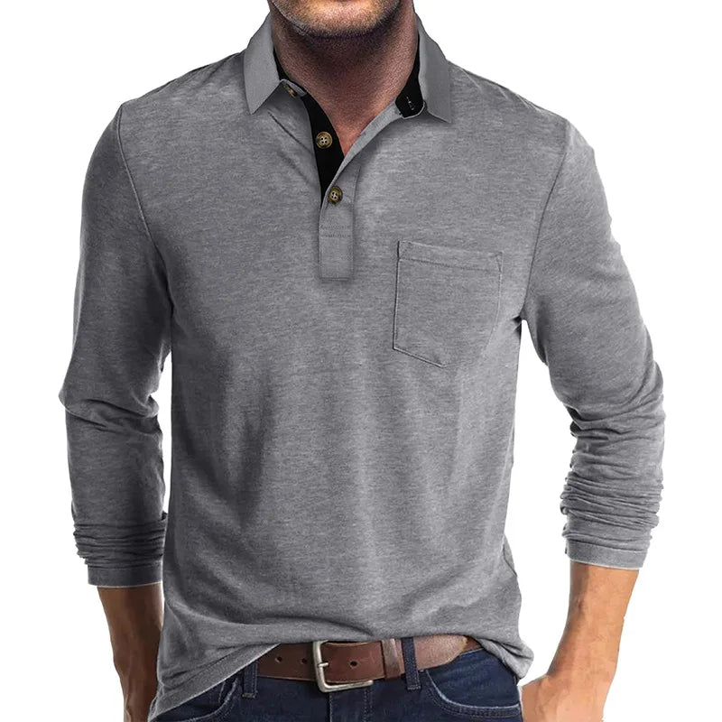 Jörg Herren Langarmshirt in Unifarbe