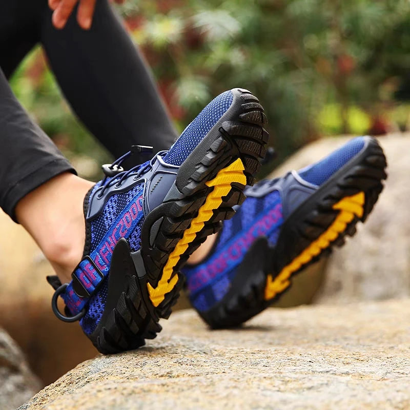 Herren Outdoor-Schuhe Sommer, atmungsaktive Mesh-Wanderschuhe für Trekking und Trail