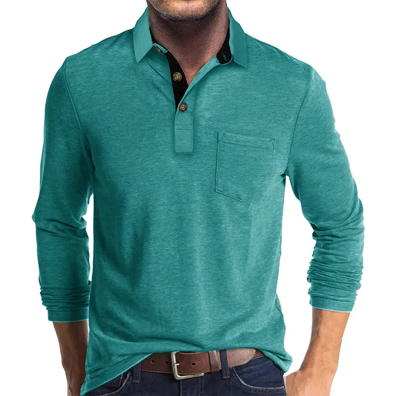 Jörg Herren Langarmshirt in Unifarbe