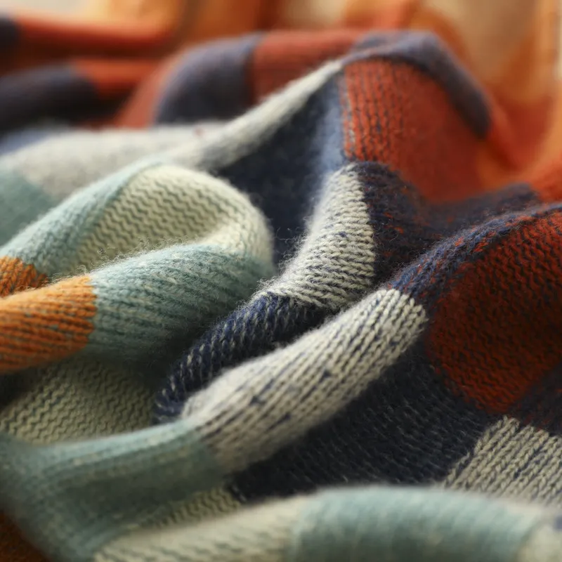 Damen Karierter Rollkragen-Pullover