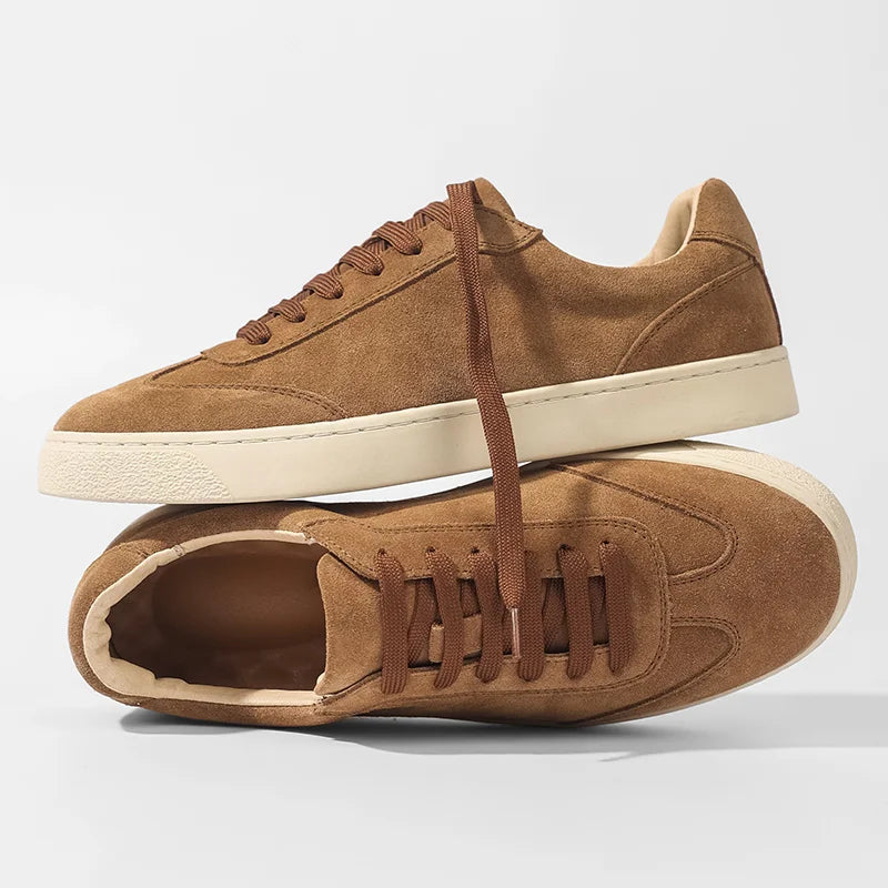 Herren Retro Sneaker mit Wildleder-Obermaterial und Schweinslederfutter Casual Freizeitschuhe