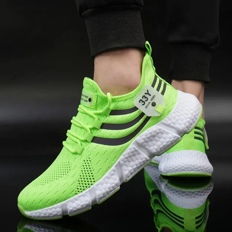 Herren Sneaker Schwarz Atmungsaktiv Leicht Outdoor Laufschuhe Sportschuhe Mesh