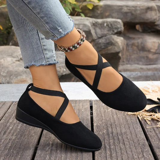 Damen Loafer Antislipsohle Retro im römischen Stil Große Größen Casual Eintönige Tanzschuhe Komfortabel