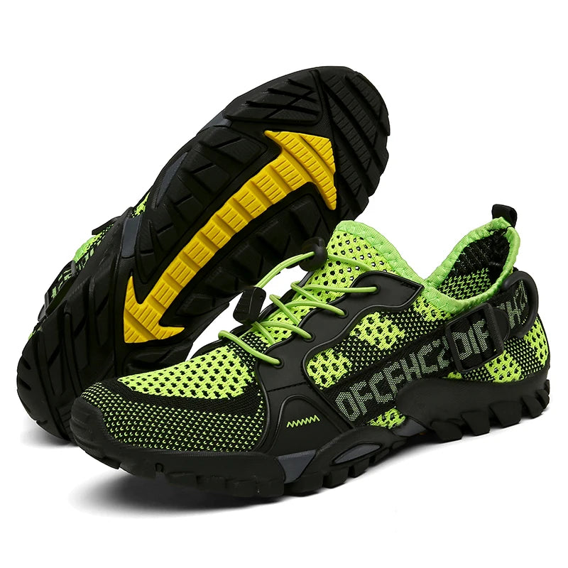 Herren Outdoor-Schuhe Sommer, atmungsaktive Mesh-Wanderschuhe für Trekking und Trail