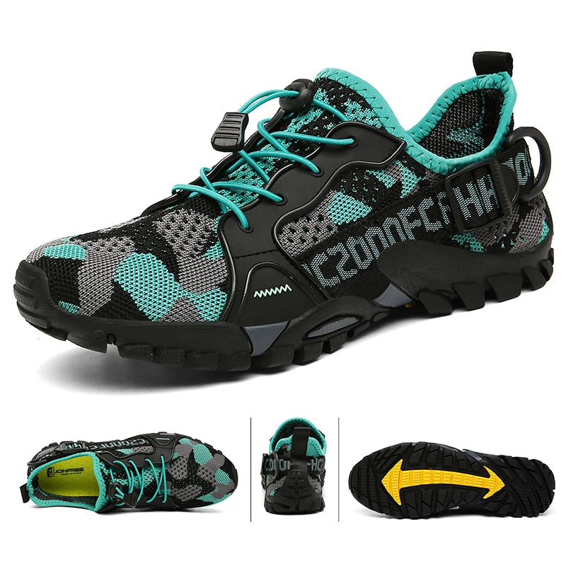Herren Outdoor-Schuhe Sommer, atmungsaktive Mesh-Wanderschuhe für Trekking und Trail