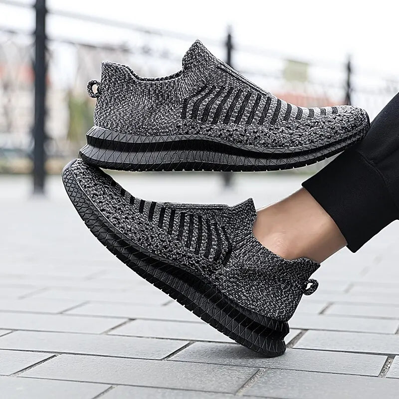 Herren Sneaker Atmungsaktiv Slip-On Leicht Laufschuhe Walking Joggingschuhe