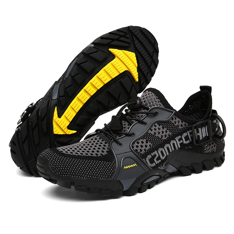 Herren Outdoor-Schuhe Sommer, atmungsaktive Mesh-Wanderschuhe für Trekking und Trail