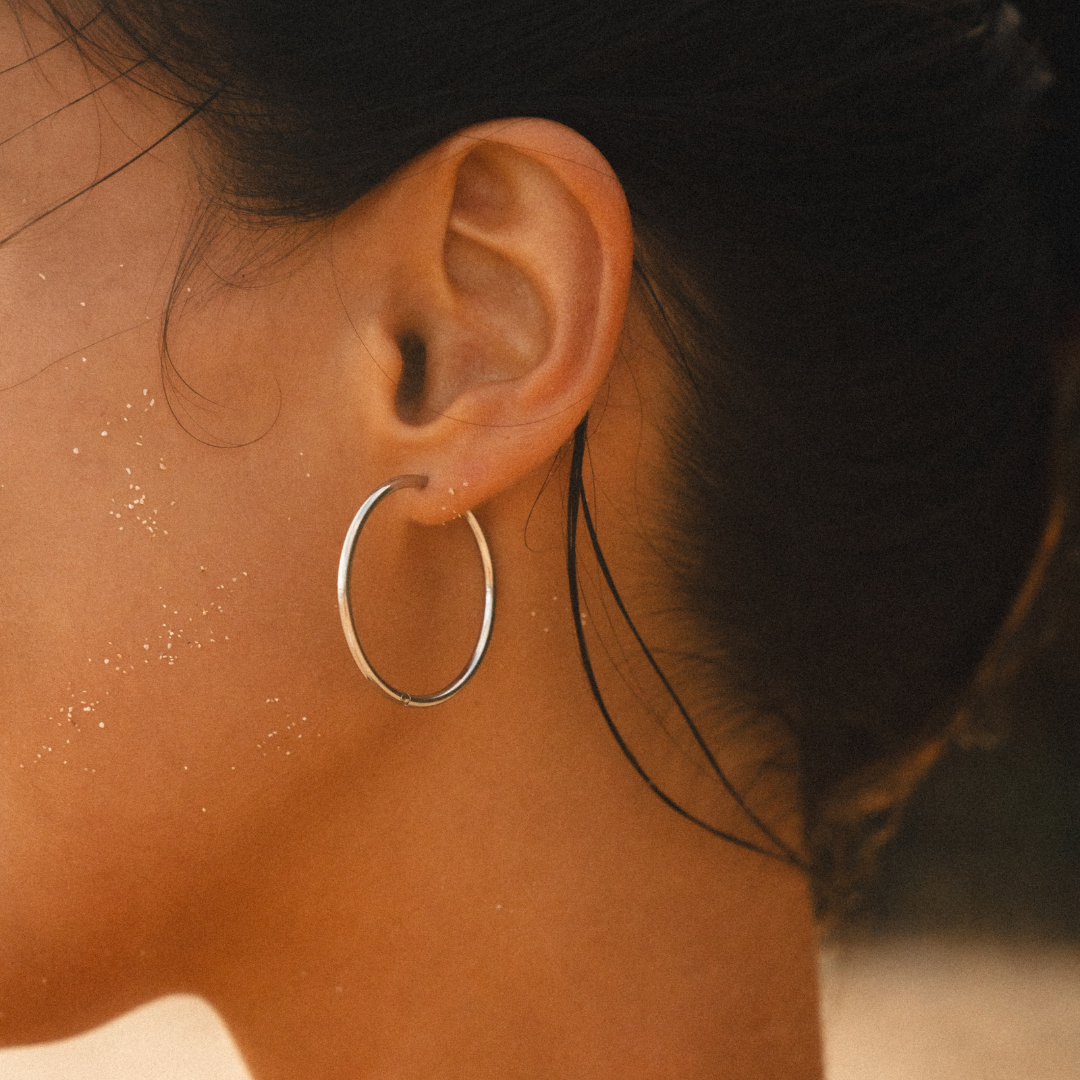 Damen Creolen gold dünn Edelstahl wasserfest hypoallergen