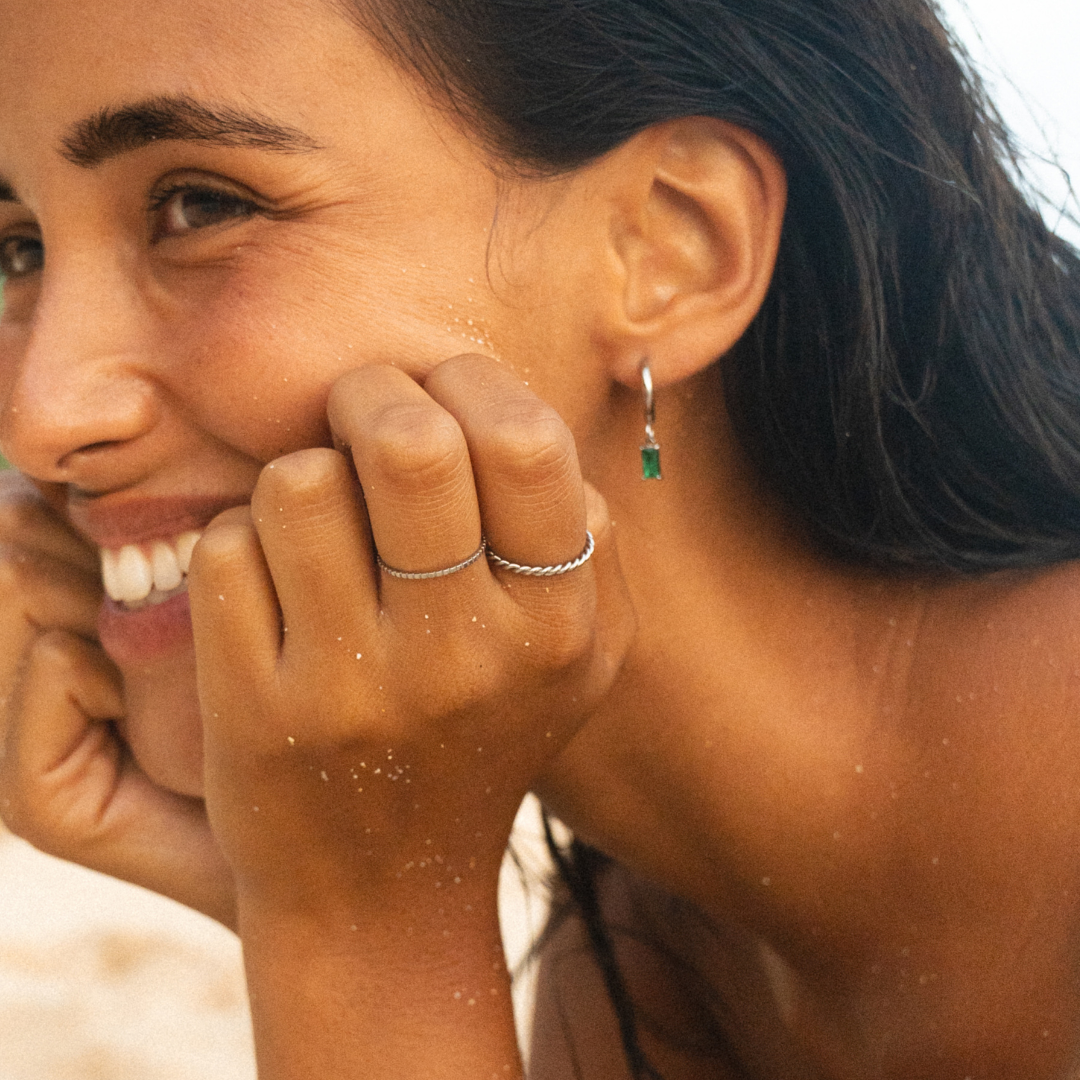 Damen Ring gold gedreht wasserfest stapelbar