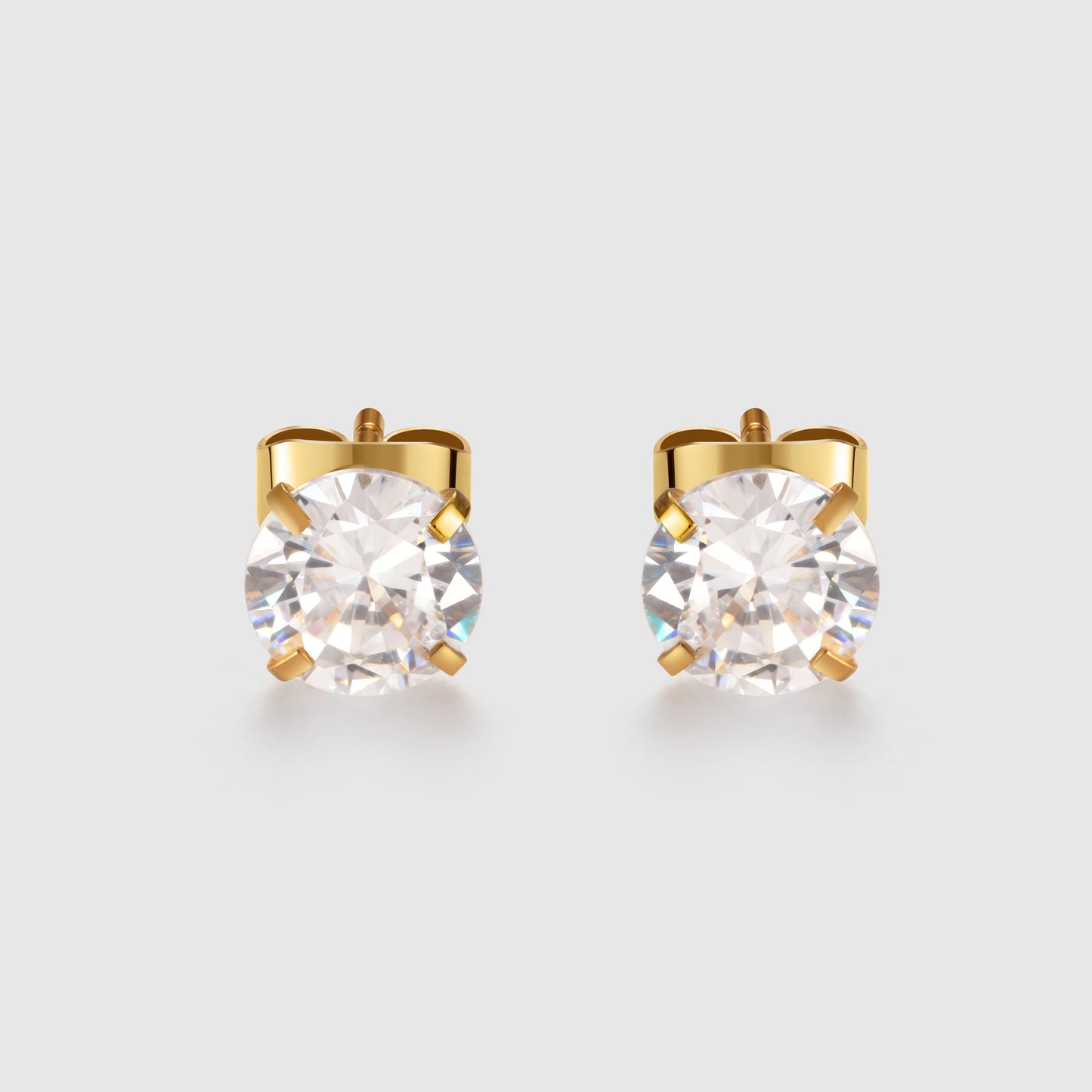 Damen Ohrstecker mit 5A Zirkonia Steinen, wasserdichter Schmuck aus 316L Edelstahl