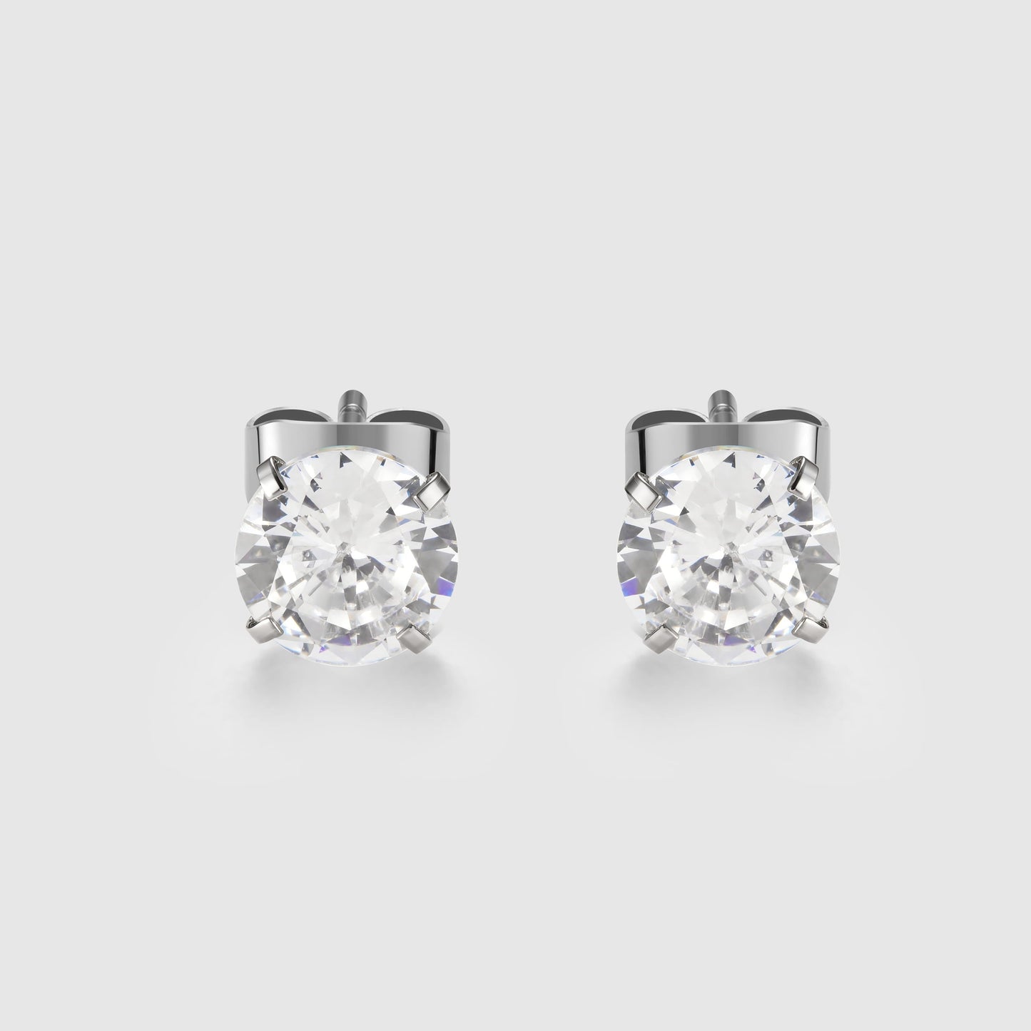 Damen Ohrstecker mit 5A Zirkonia Steinen, wasserdichter Schmuck aus 316L Edelstahl