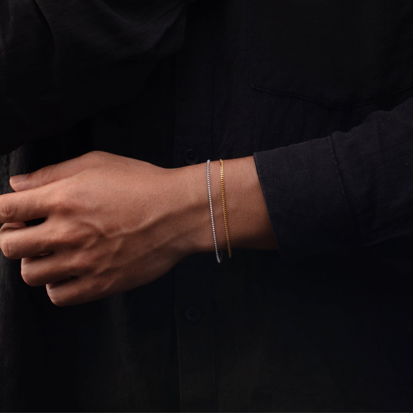 Damen Kettenarmband aus Edelstahl, verstellbares Schmuckarmband mit Verlängerung