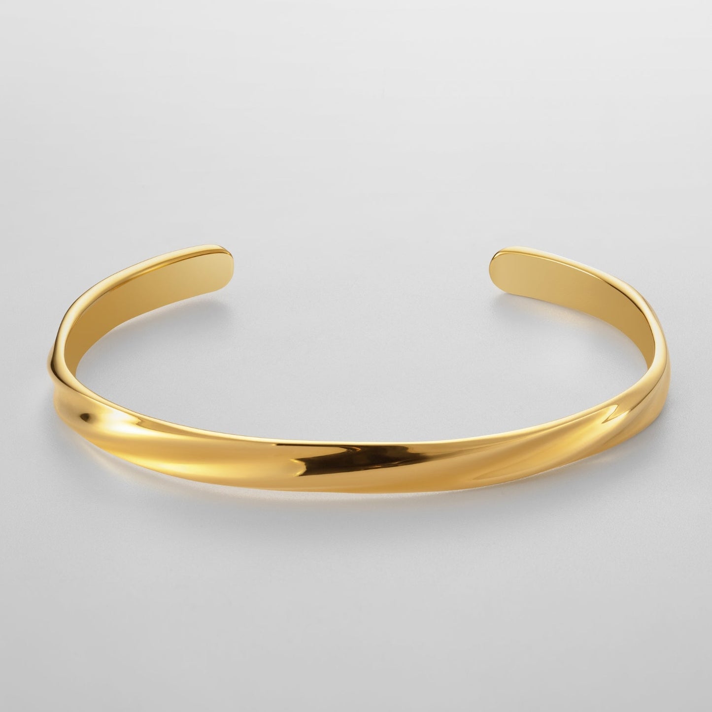 Damen Armreif aus Edelstahl, verstellbarer Cuff Armreif mit polierter Oberfläche