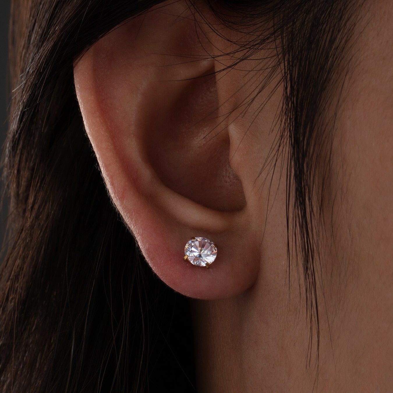 Damen Ohrstecker mit 5A Zirkonia Steinen, wasserdichter Schmuck aus 316L Edelstahl