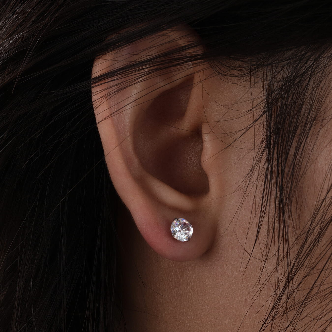 Damen Ohrstecker mit 5A Zirkonia Steinen, wasserdichter Schmuck aus 316L Edelstahl