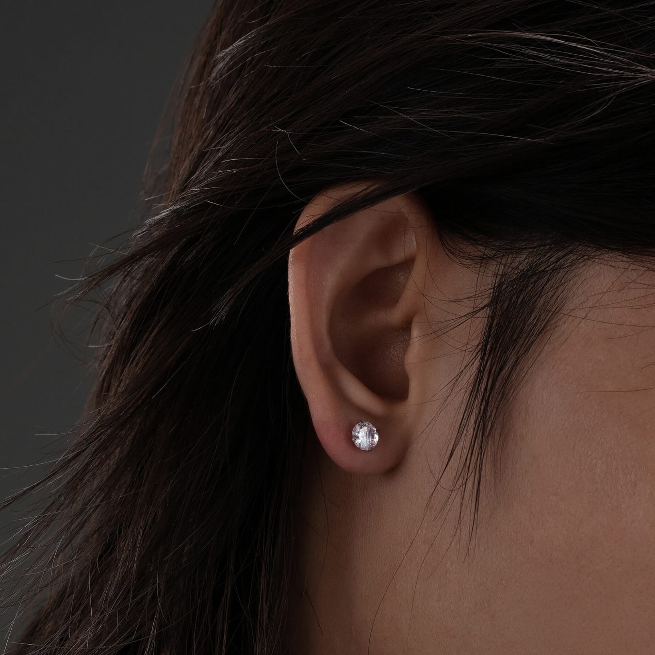 Damen Ohrstecker mit 5A Zirkonia Steinen, wasserdichter Schmuck aus 316L Edelstahl