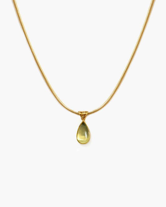 Damen Halskette Gold mit Tropfen Anhänger wasserfest hypoallergen Edelstahl
