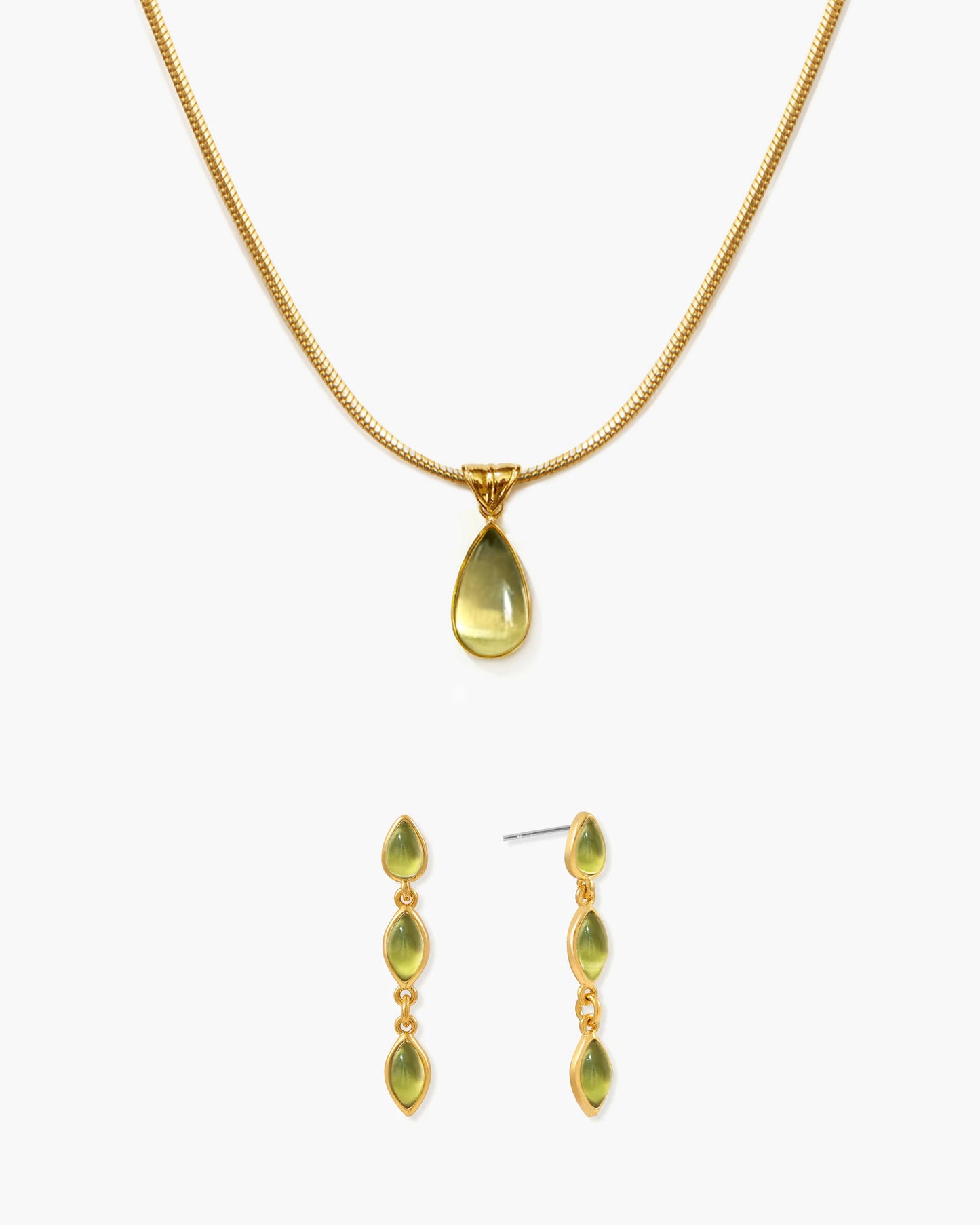 Damen Halskette Gold mit Tropfen Anhänger wasserfest hypoallergen Edelstahl
