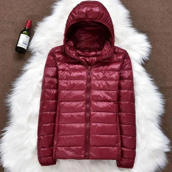 Rosnitha - Neue Winterjacke mit weißen Entenfedern