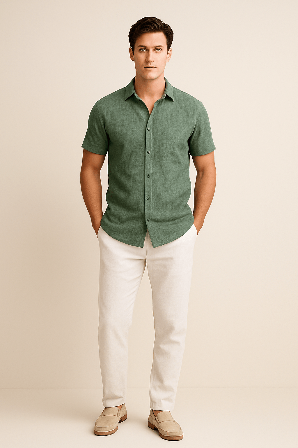 HERBERGER | Herren stilvolles Kurzarmhemd für Sommer und Freizeit