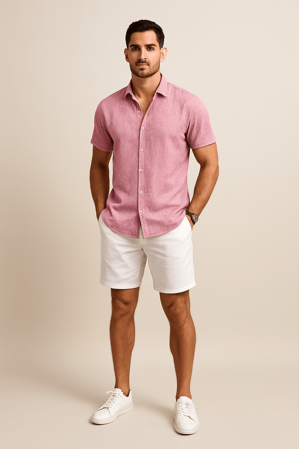 HERBERGER | Herren stilvolles Kurzarmhemd für Sommer und Freizeit