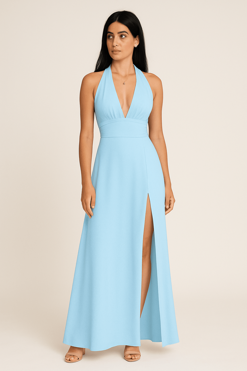 HERBERGER | Festliches Damen Maxikleid mit Neckholder-Ausschnitt luftig & leicht