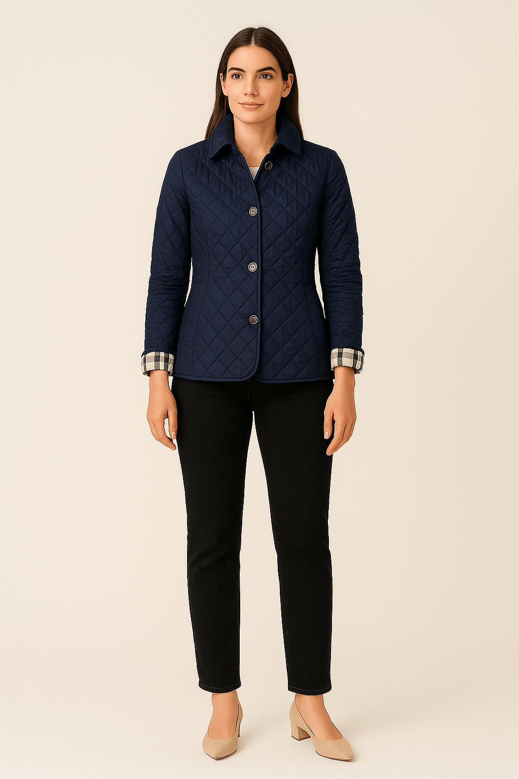 HERBERGER | Damen Jacke gesteppt mit Knöpfen für die Übergangszeit
