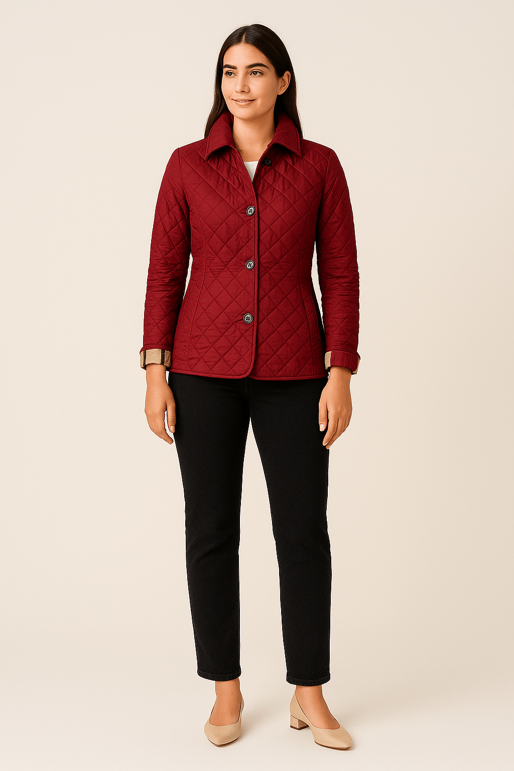 HERBERGER | Damen Jacke gesteppt mit Knöpfen für die Übergangszeit