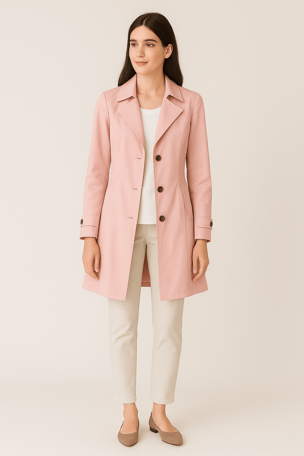 HERBERGER | Damen Atmungsaktiver Trenchcoat mit Reverskragen und tailliertem Schnitt