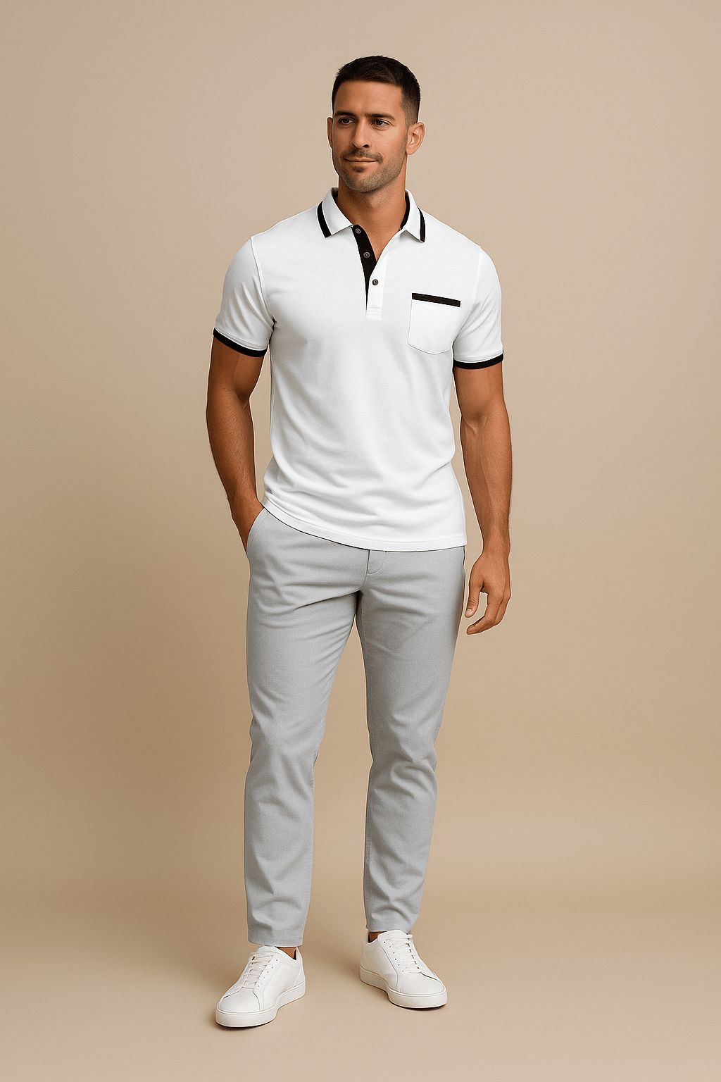 HERBERGER | Herren Poloshirt mit Besatz für Sommer und Büro