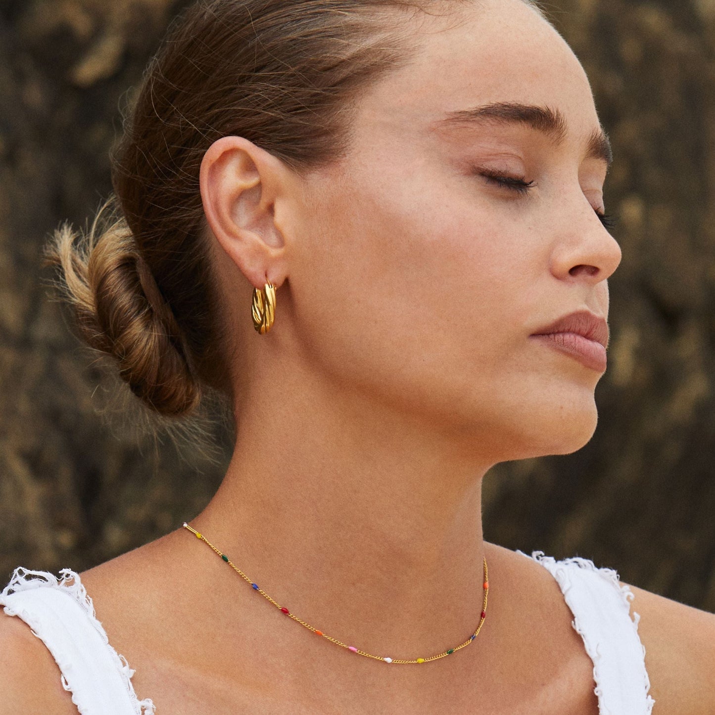 Damen Aloha Choker Bunt Gold wasserfest Halskette verstellbar