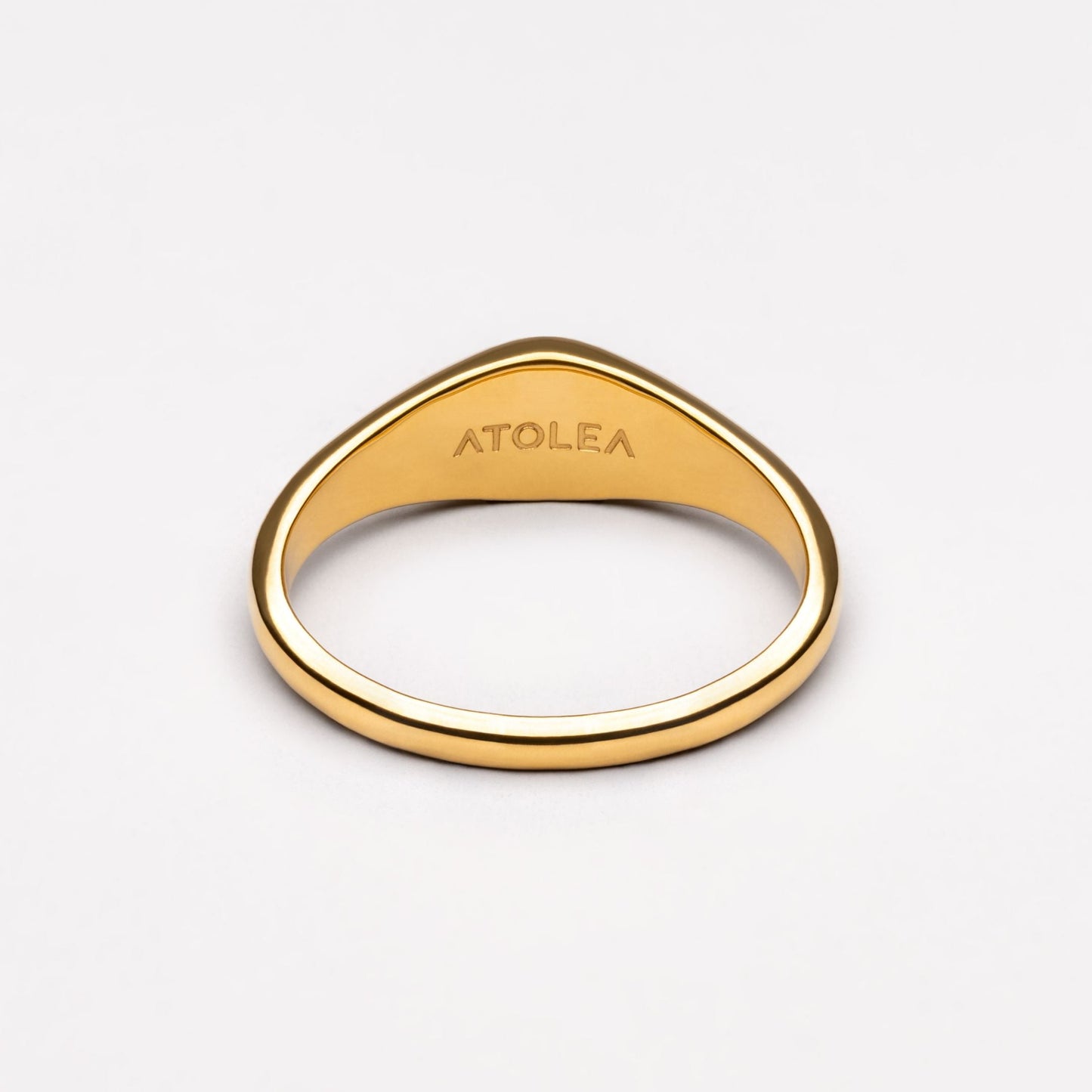 Damen Ring Gold Grün mit Jade Stein, wasserfest, hypoallergen, 6 mm