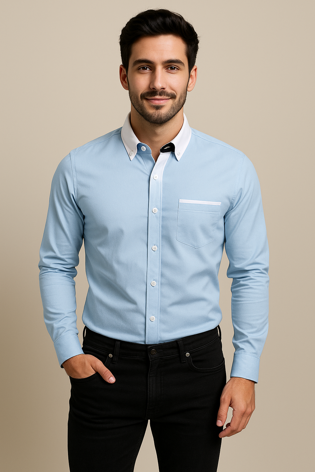 HERBERGER | Herren Langarmhemd luftig & leicht für Frühling und Herbst