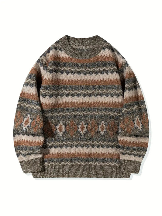 Hartman Lässiger Geometrischer Strick Pullover