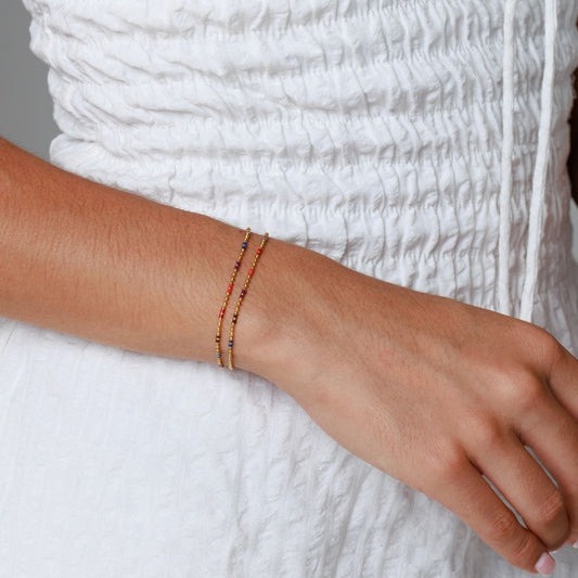 Damen Armband Gold verstellbar wasserfest hypoallergen Edelstahl Gliederarmband