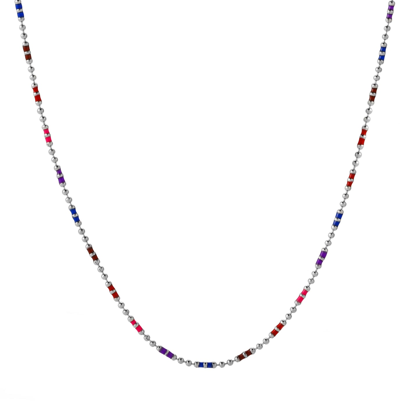 Damen Regenbogen Choker Gold bunte Perlen Halskette wasserfest verstellbar