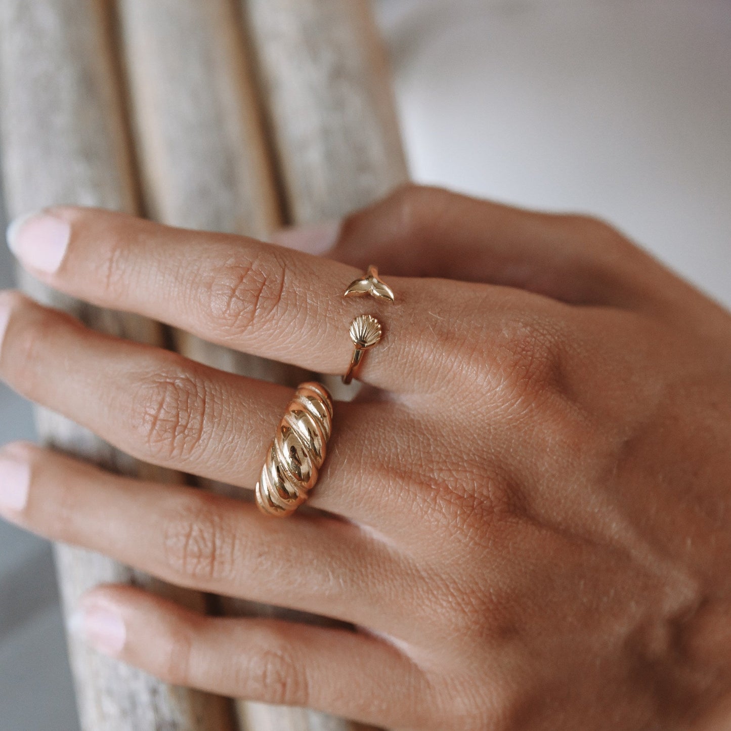 Damen Ring Gold Verstellbar Wasserdicht Hypoallergen Hawaii Style