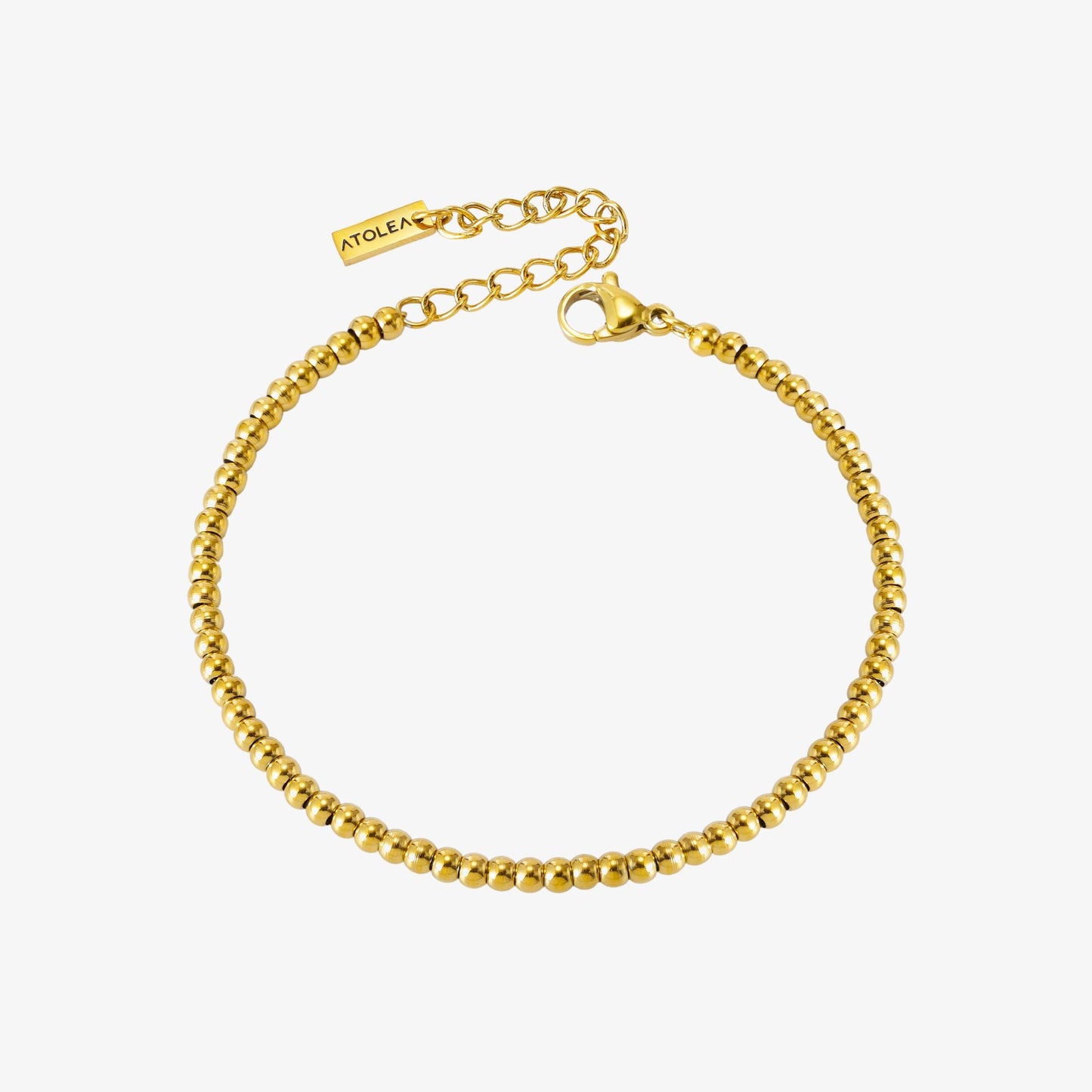 Damen Perlen Armband Gold verstellbar wasserfest hypoallergen Edelstahl 3 mm