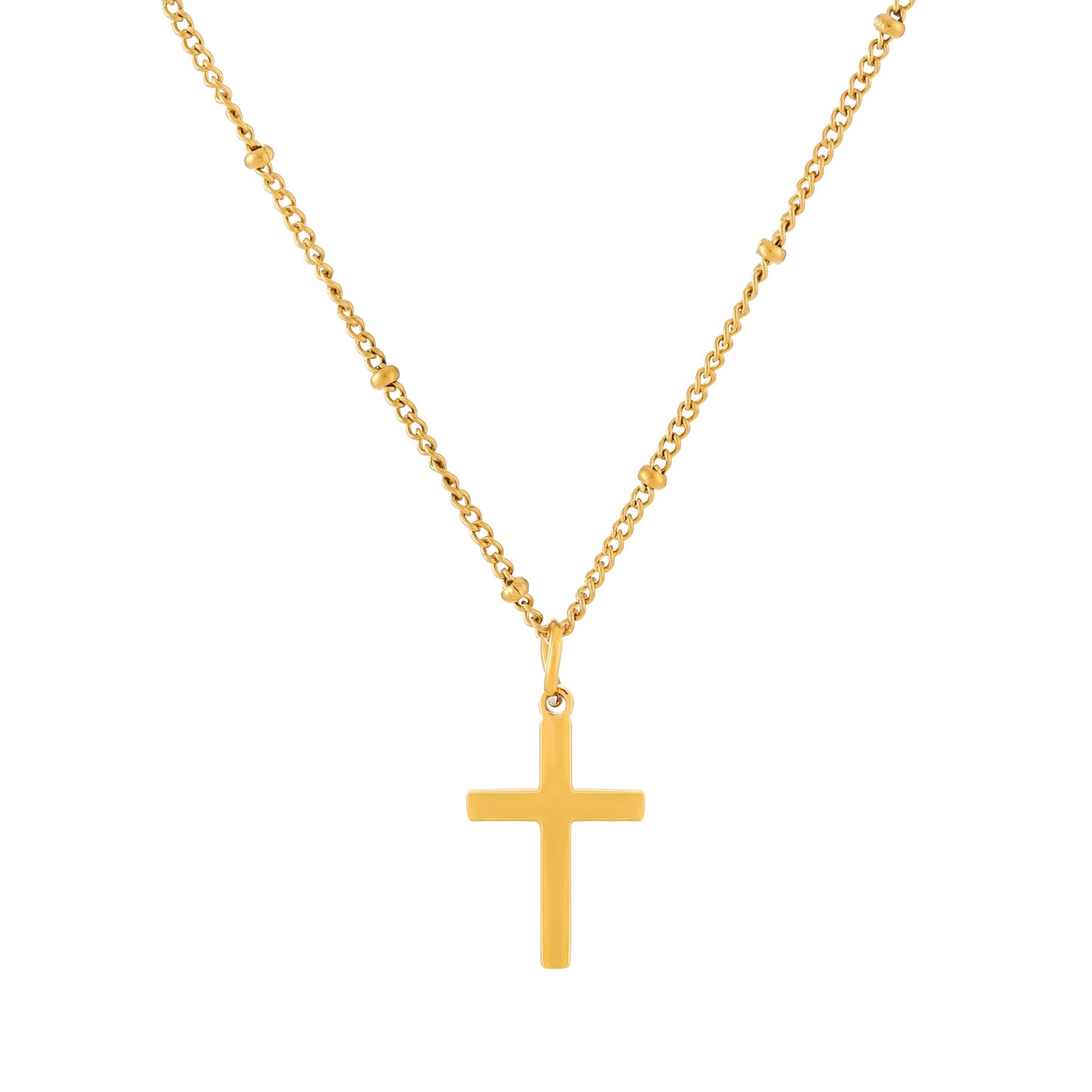 Damen Kreuz Halskette Gold minimalistischer Anhänger wasserdicht hypoallergen