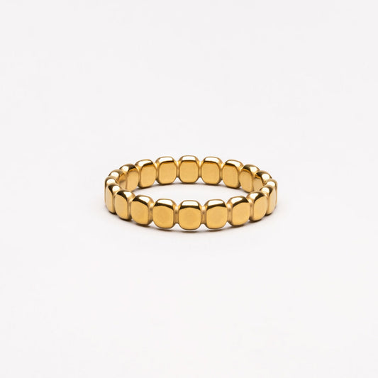 Damen Ring Gold Perlenstruktur wasserfest hypoallergen
