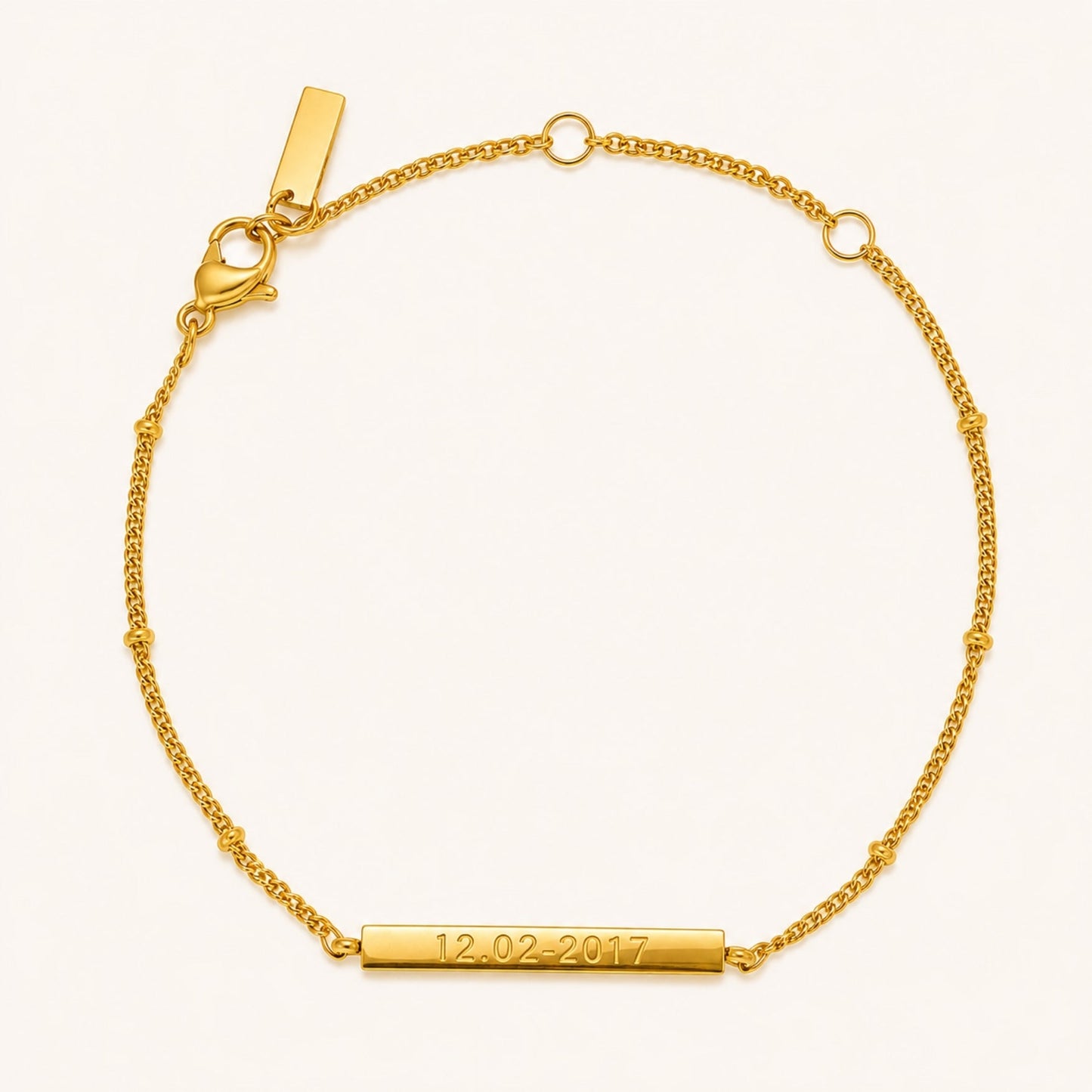 Damen Gravur Armband Gold personalisierbar wasserfest hypoallergen Edelstahl