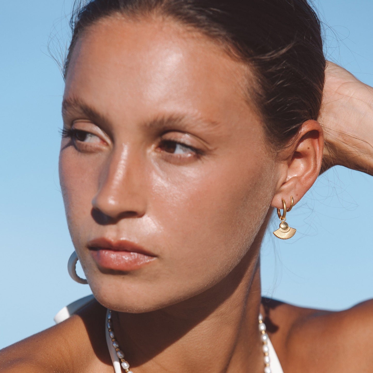 Damen Creolen Gold Boho wasserdicht hypoallergen leicht
