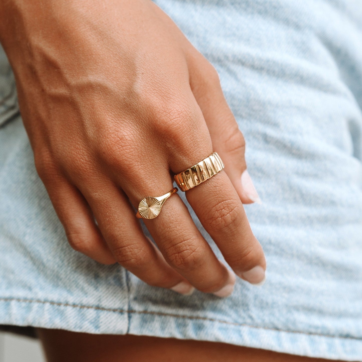 Damen Ring Gold bold wasserfest hypoallergen stapelbar