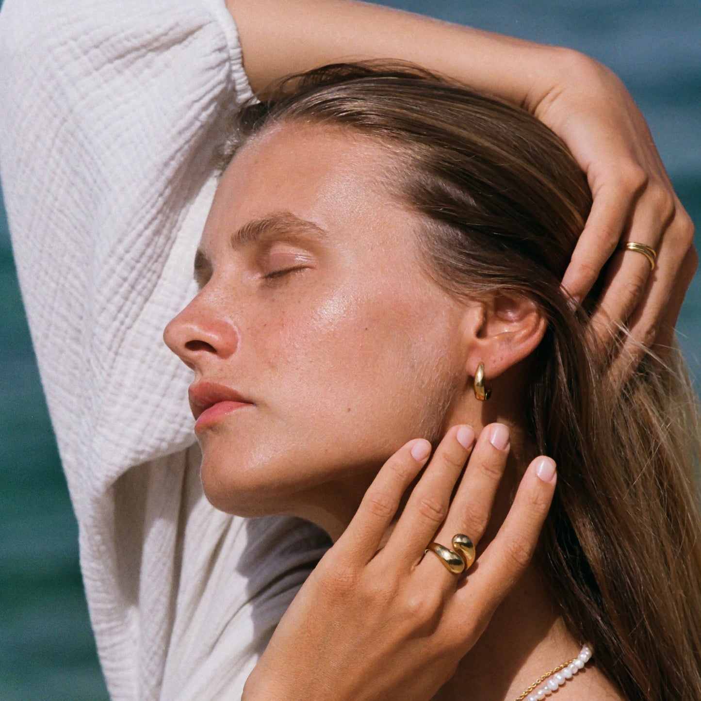 Damen Ring Gold Double Twist wasserfest hypoallergen