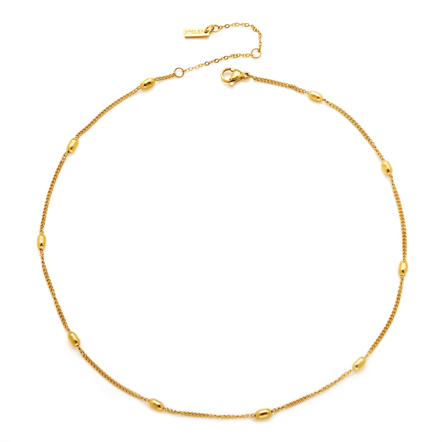 Damen Choker Gold Perlenkette wasserfest hypoallergen