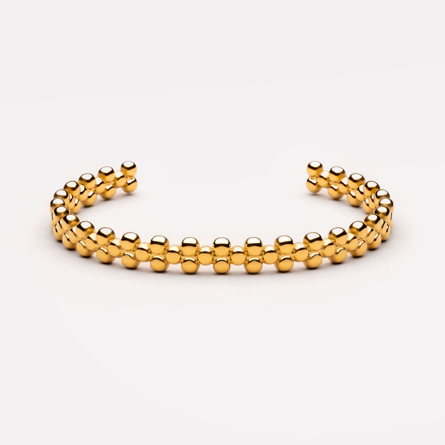 Damen Armreif Gold Perlen-Design verstellbar wasserfest hypoallergen Edelstahl