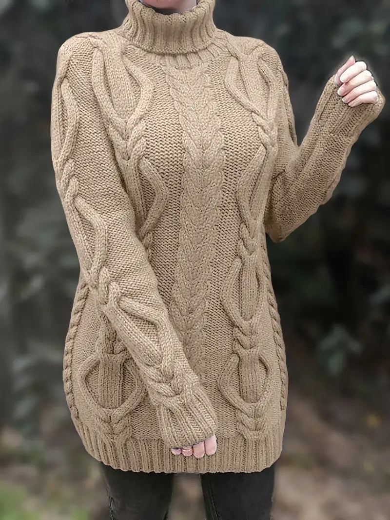 Narda™ Damen Rollkragen Kleid
