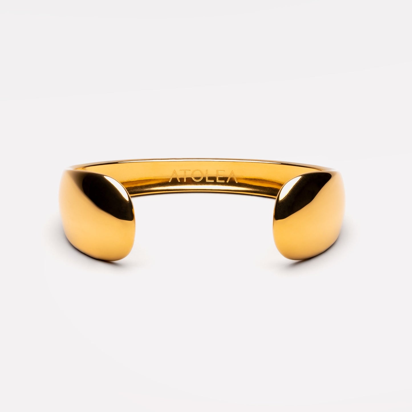 Damen Armreif Gold breit offen wasserfest hypoallergen Edelstahl Statement Design