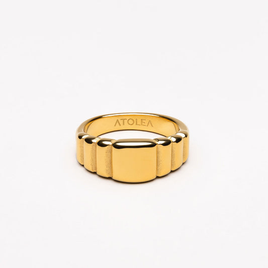 Damen Ring Gold chunky wasserfest hypoallergen